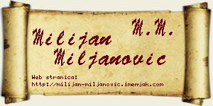 Milijan Miljanović vizit kartica